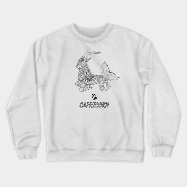 Capricorn Zodiac Sign Crewneck Sweatshirt by letnothingstopyou